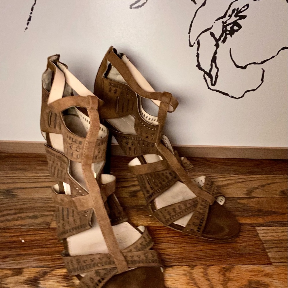 Zara Suede open toe shoes